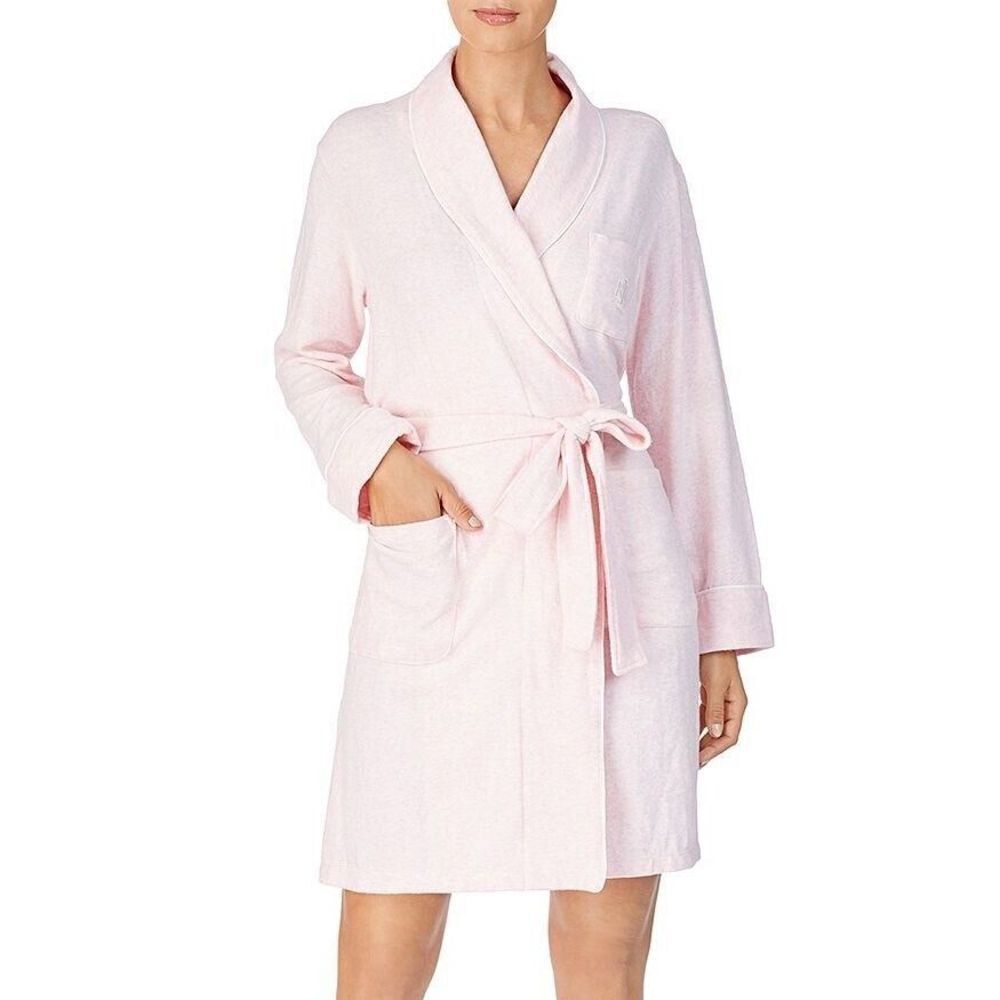 Lauren Ralph Lauren The Greenwich Pink Robe Pocket Logo Women’s Size XL